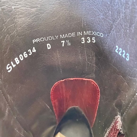 Lane BAD HABITS Western Boots 7.5 Red Cowboy Boots Snip Toe Midi Calf Rodeo - Picture 9 of 12